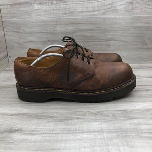 Dr. Martens Shoes Men's 12 Brown Leather Made in England Lace Up Derby Oxfords